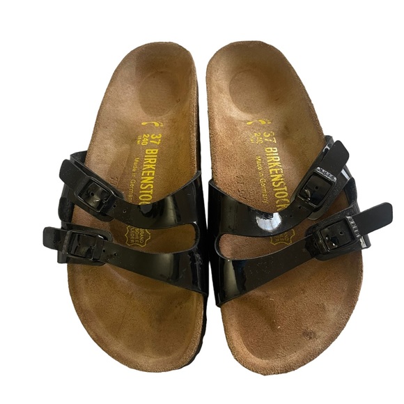 Madrid Big Buckle Natural Leather Patent in Color High-Shine  Birkenstock Madrid Sandals in Patent Leather  size 6-6.5